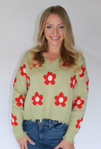 Poppy Flower Sweater