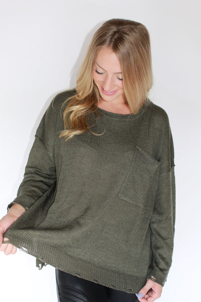 Donna Olive Sweater