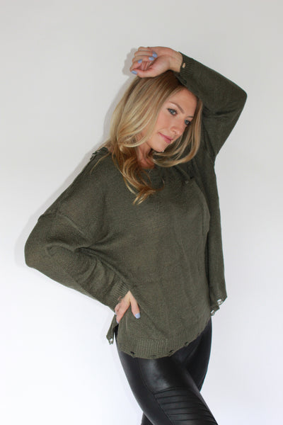 Donna Olive Sweater